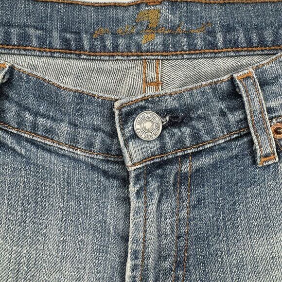 Seven 7 for all Mankind Flare Leg Jeans Womens Size 30 Blue Denim Made in USA - Picture 7 of 16